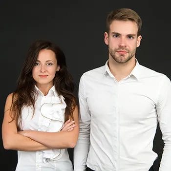 Business partners looking at the camera