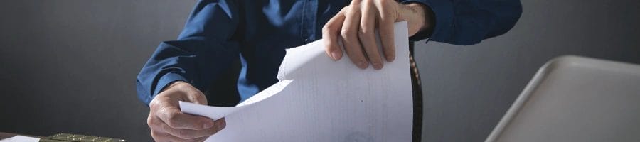 Ripping the paper in half