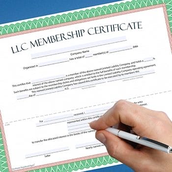 An llc membership certificate