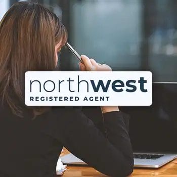 Northwest Registered Agent logo with an office worker