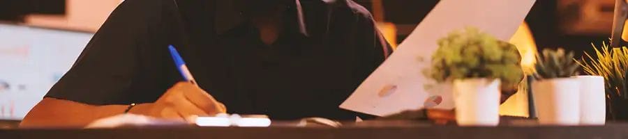 A business person doing paperwork