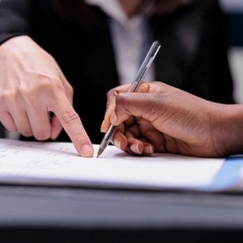 Pointing out where to write signature