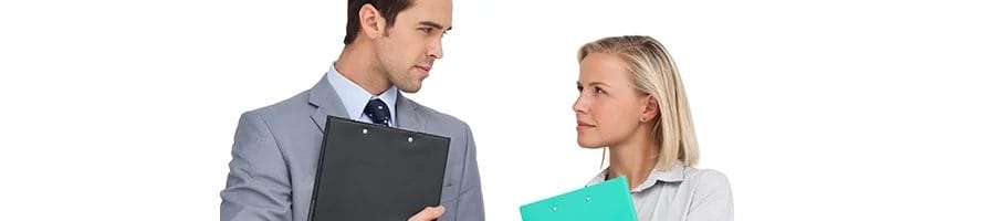 Co leagues staring at each othe at Rhode Island office